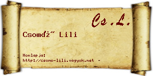 Csomó Lili névjegykártya