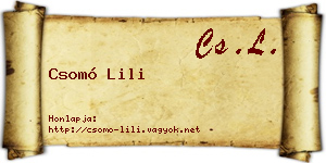 Csomó Lili névjegykártya