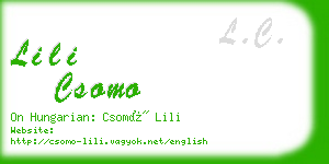 lili csomo business card